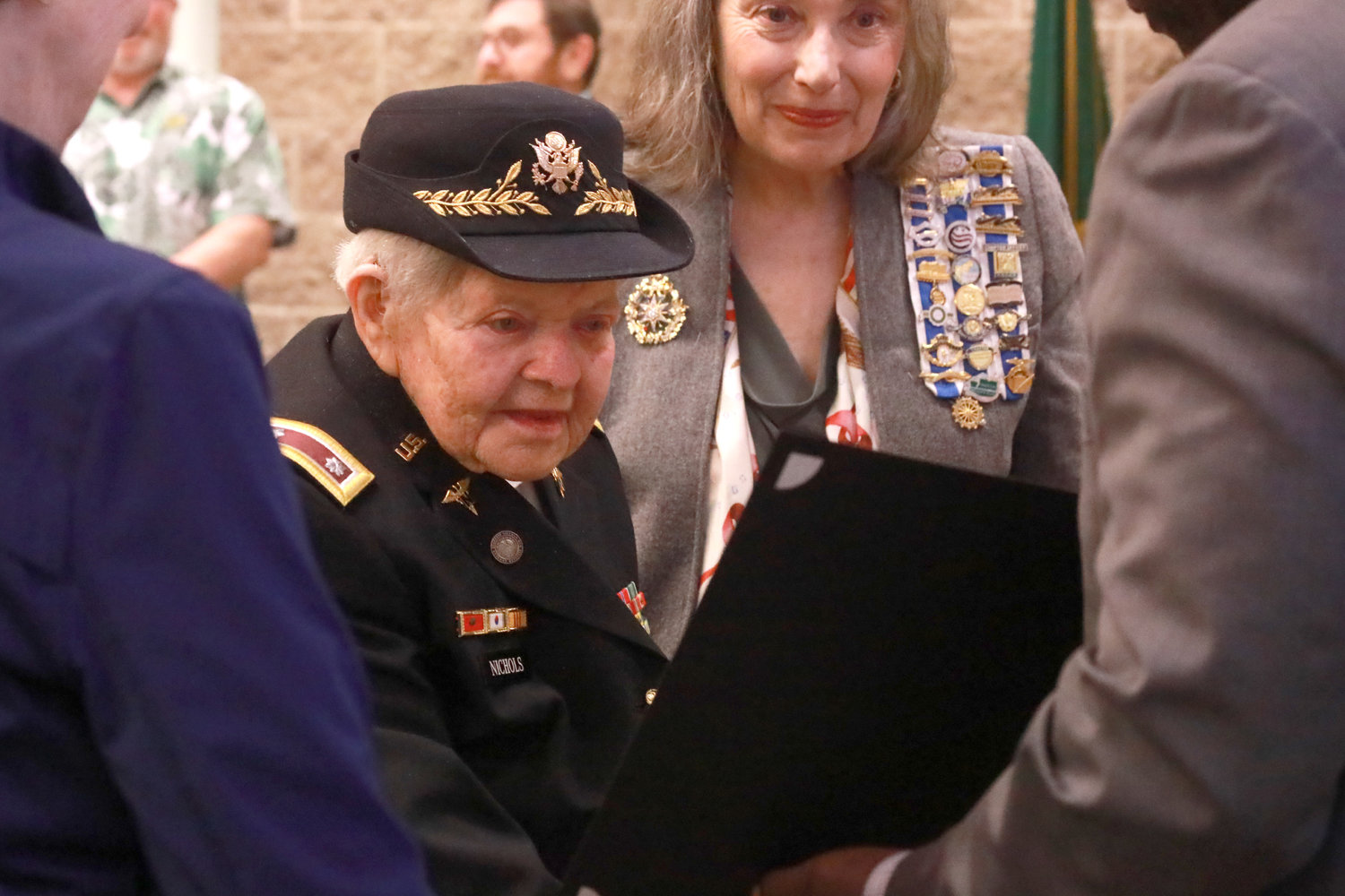 Lieutenant Colonel Barbara Nichols accepted the City of Lacey Proclamation honoring her service and life at the city council meeting August 4, 2022.